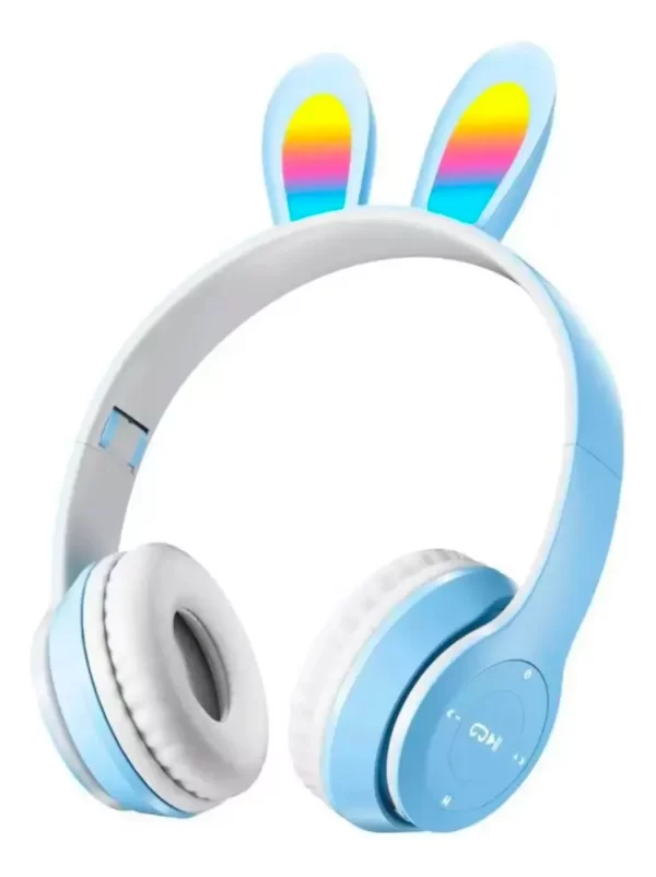 Fone Bluetooth Orelha De Coelho Com Led Bluetooth P2 M Sd